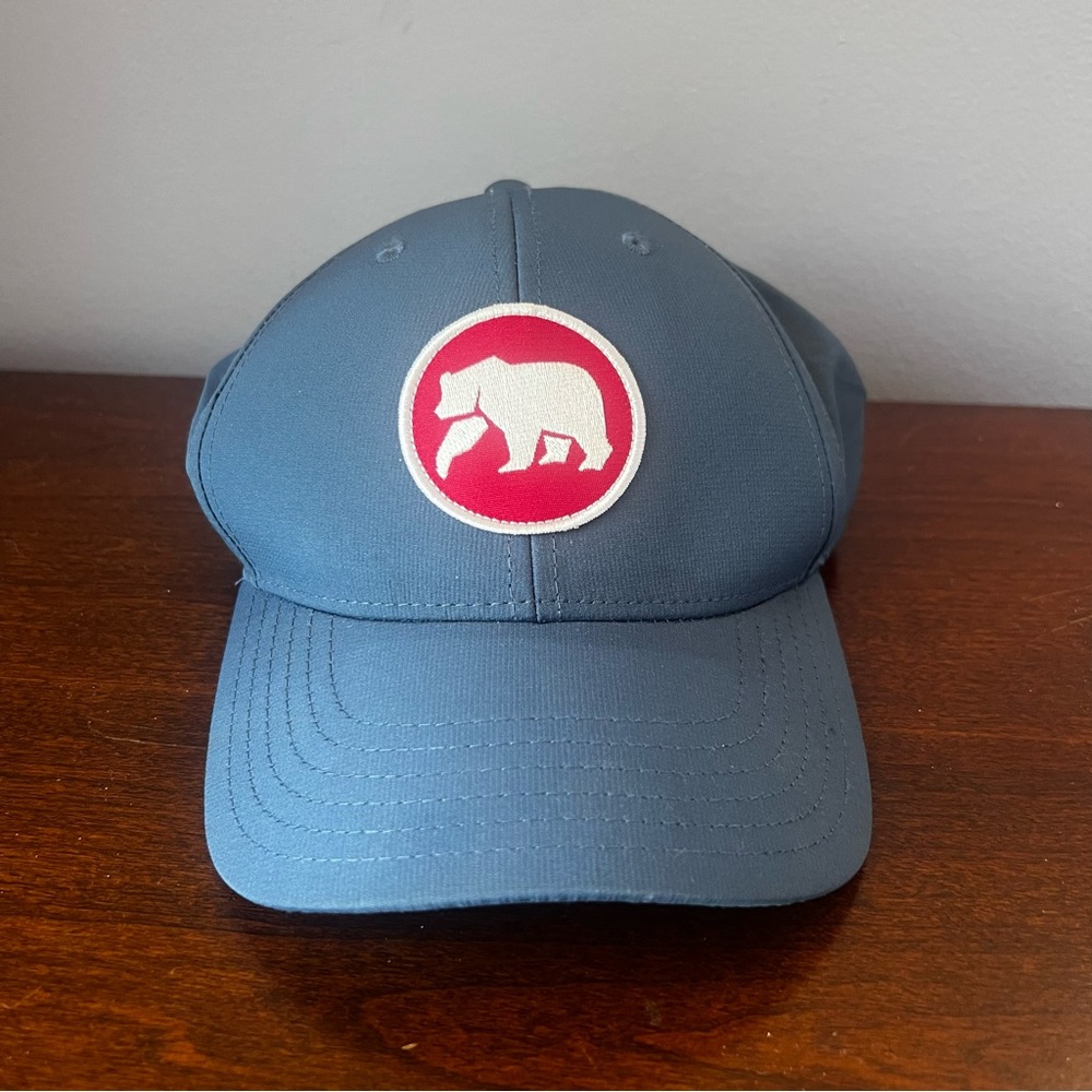 The Normal Brand Strap Hook And Loop Back Hat Cap OSFA‎ Navy Red Bear Logo EUC
